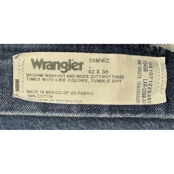 Wrangler Cowboy Cut Jeans Mens 42x36 Blue Original Fit 13MWZ Denim Rancher - Picture 9 of 12